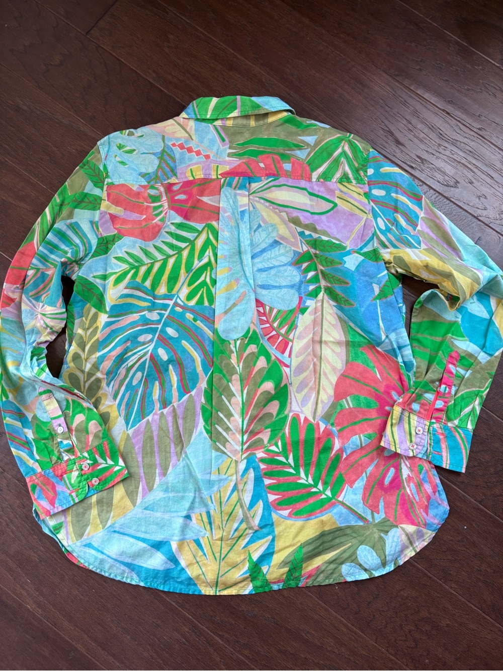 Talbots Tropical Print Button-Down Shirt XL - Picture 5 of 5